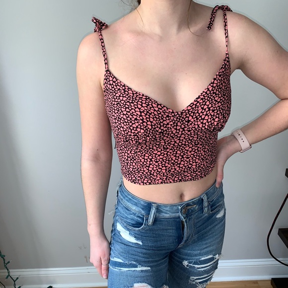 Self Tie Sleeve Crop Top - Picture 1 of 5